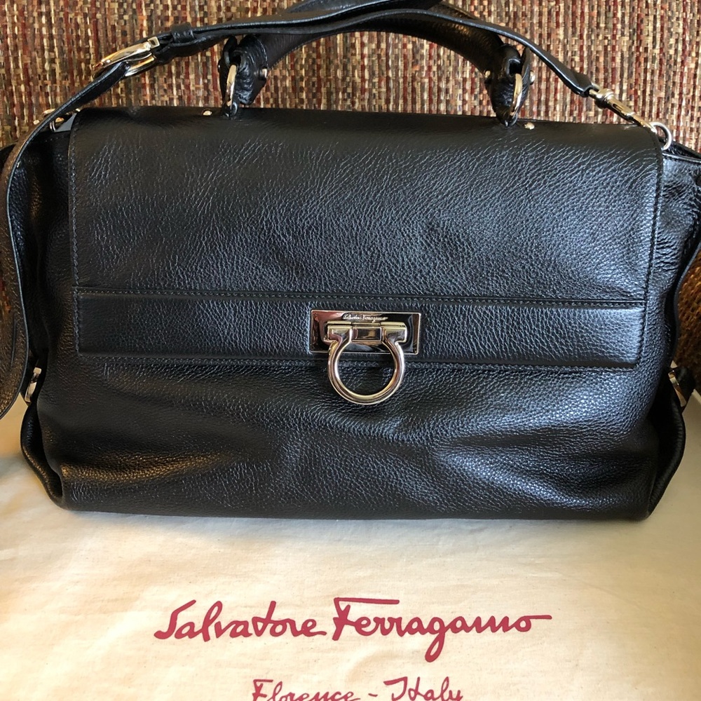 Salvatore Ferragamo handbag w/silver hardware